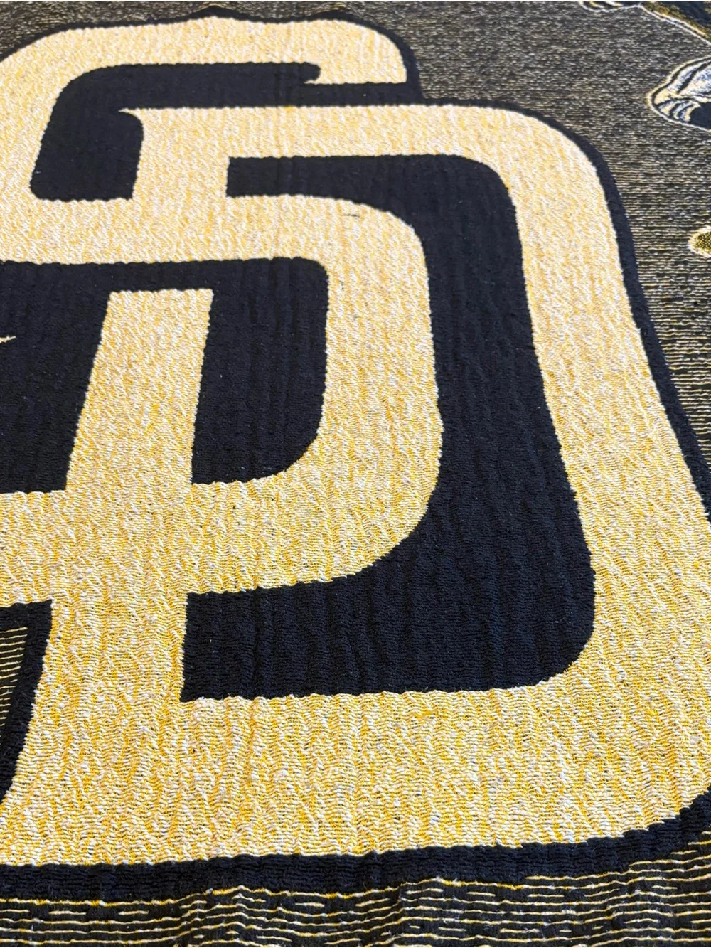 Vintage San Diego Padres Woven Blanket 88x70 Large Tapestry Wall Hanging MLB